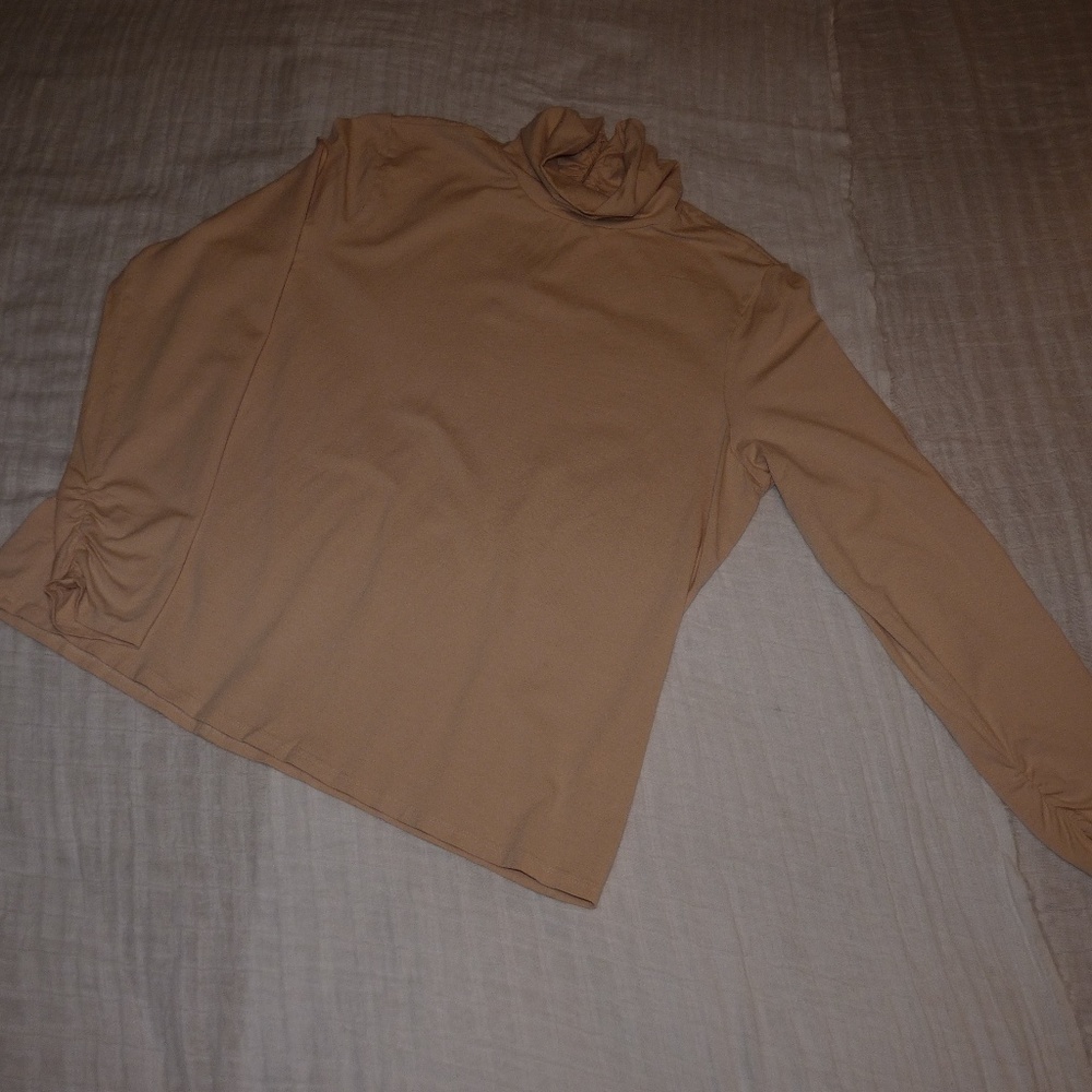 Flesh Toned Turtleneck With Zipper #1024